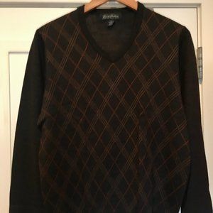 Brooks Brothers Merino Sweater in Charcoal/Diamond